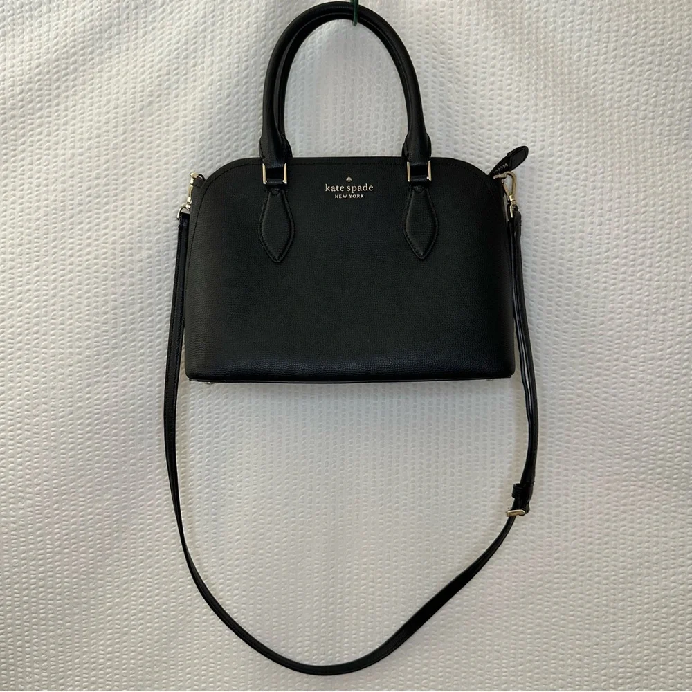 Kate Spade Darcy Small Black Leather Satchel Bag - Picture 3 of 15
